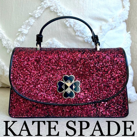 kate spade Handbags - KATE SPADE Odette GLITTER MINI top handle crossbody bag blkcherry